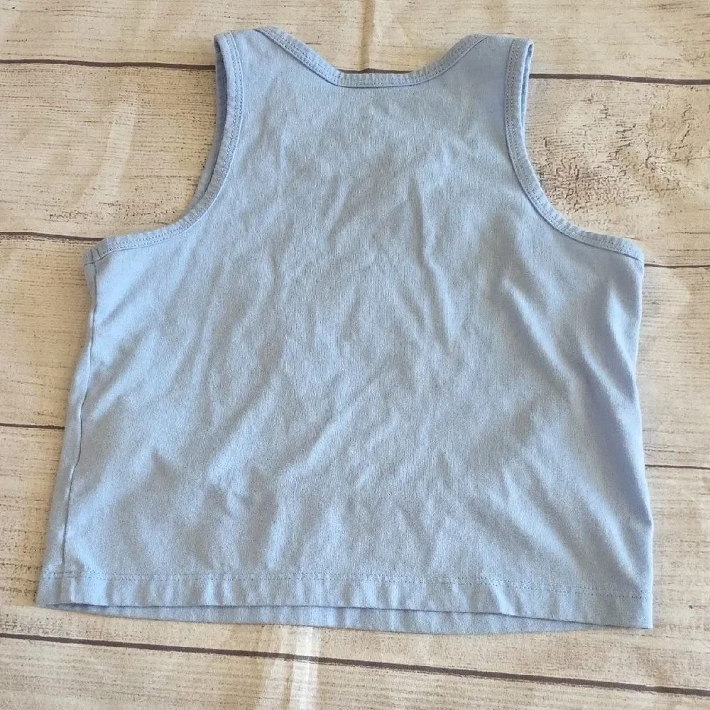 Blue and Red Graphic Tank Top Sleeveless